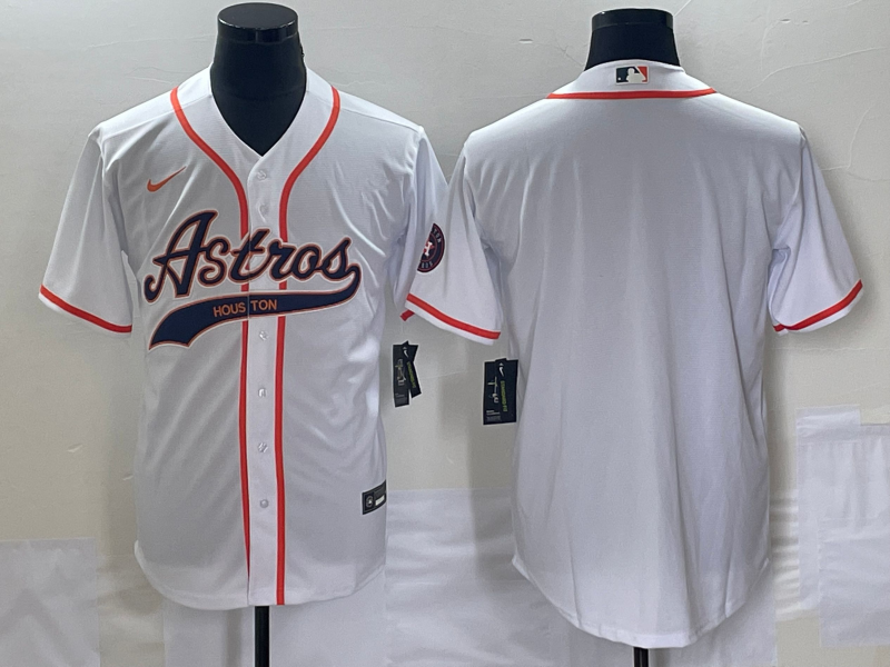 Men's Houston Astros Blank White Cool Base Stitched Baseball Jersey